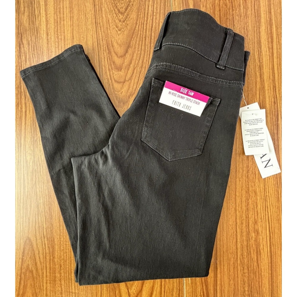 Faith Jeans Women's  Hi Rise Skinny Triple Stack Pants Size 10 Black Stretch - Picture 3 of 8